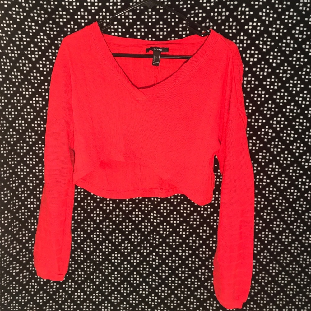 forever 21 long sleeve cropped top